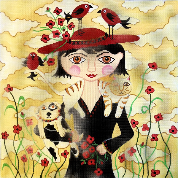 Hand-painted needlepoint canvas DH-06