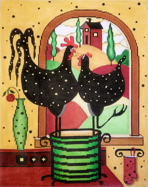 Hand-painted needlepoint canvas DH-07