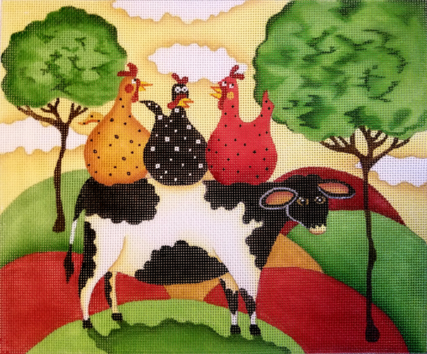 Hand-painted needlepoint canvas DH-08