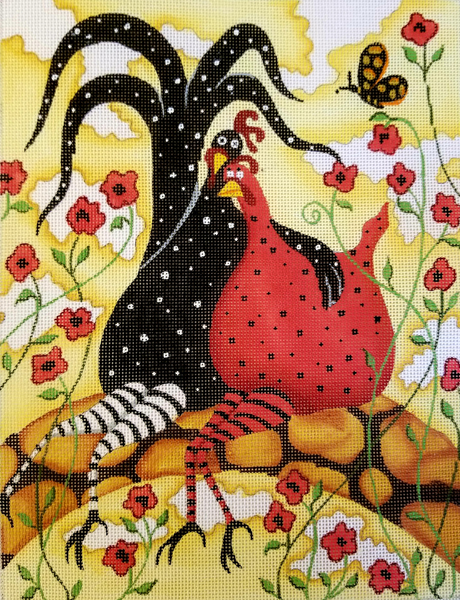 Hand-painted needlepoint canvas DH-09