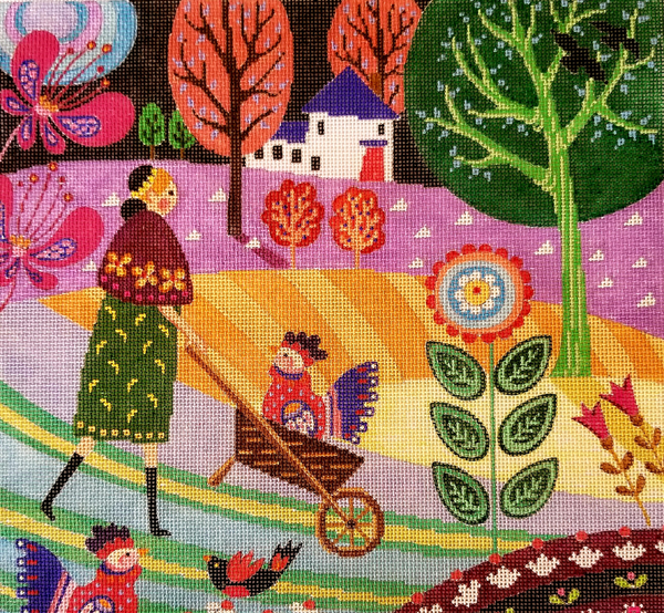Hand-painted needlepoint canvas JP-04