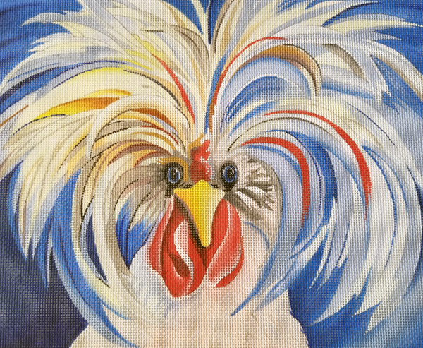 Hand-painted needlepoint canvas AH-01, "No One Takes Me Seriously"