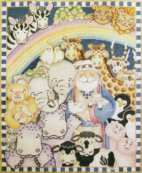 Hand-painted needlepoint canvas LFP-20, "2 by 2"