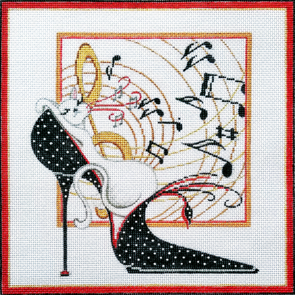 Hand-painted needlepoint canvas MR-03, "Lottie"